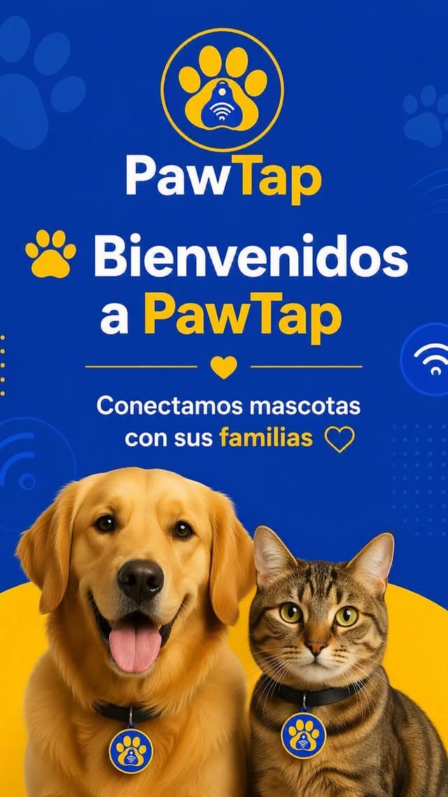Perro con una medalla Paw Tap